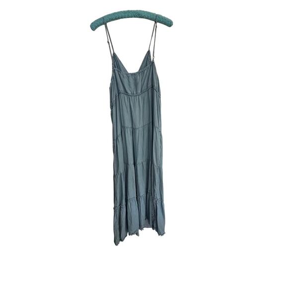 Kut from the Kloth Women's Blue V-neckline Tiered Maxi Dress Size XL - Picture 5 of 5